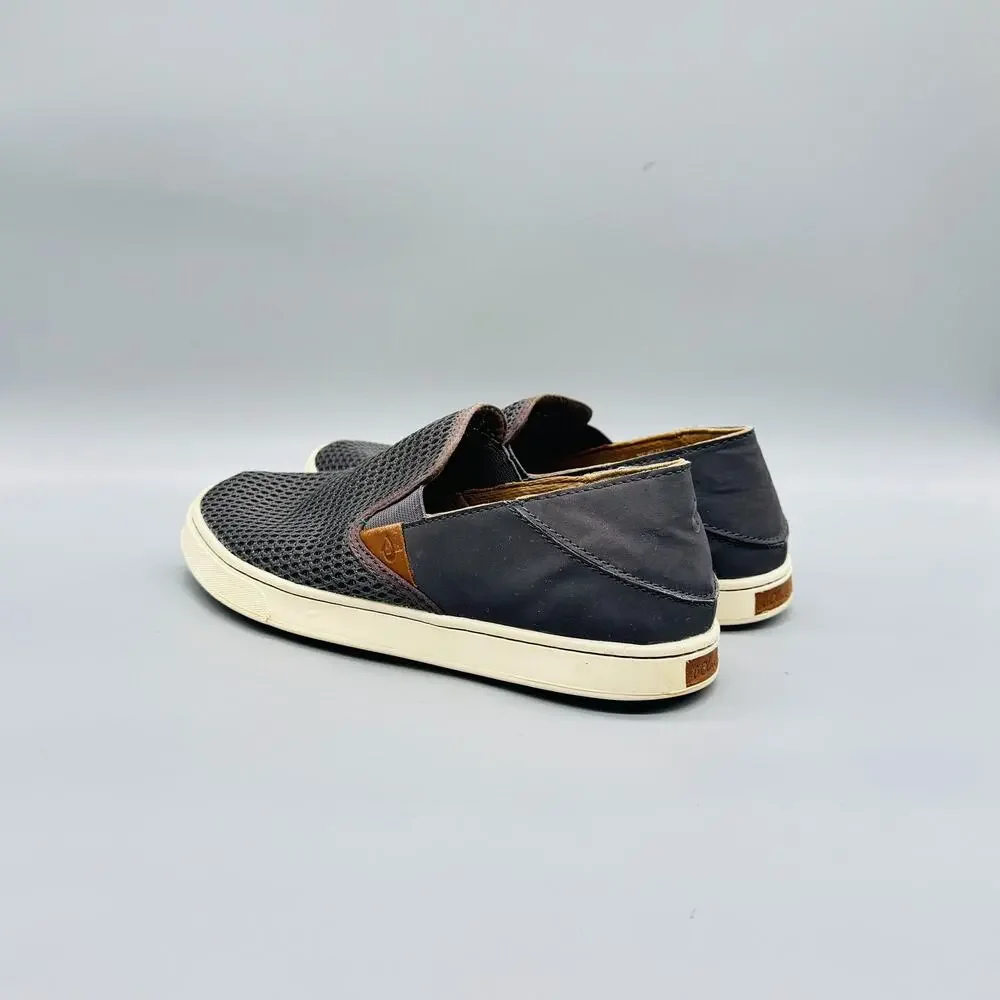OluKai Shoes Womens 7.5 Gray Mesh Pehuea Slip On Walking Sneakers Comfort Casual
